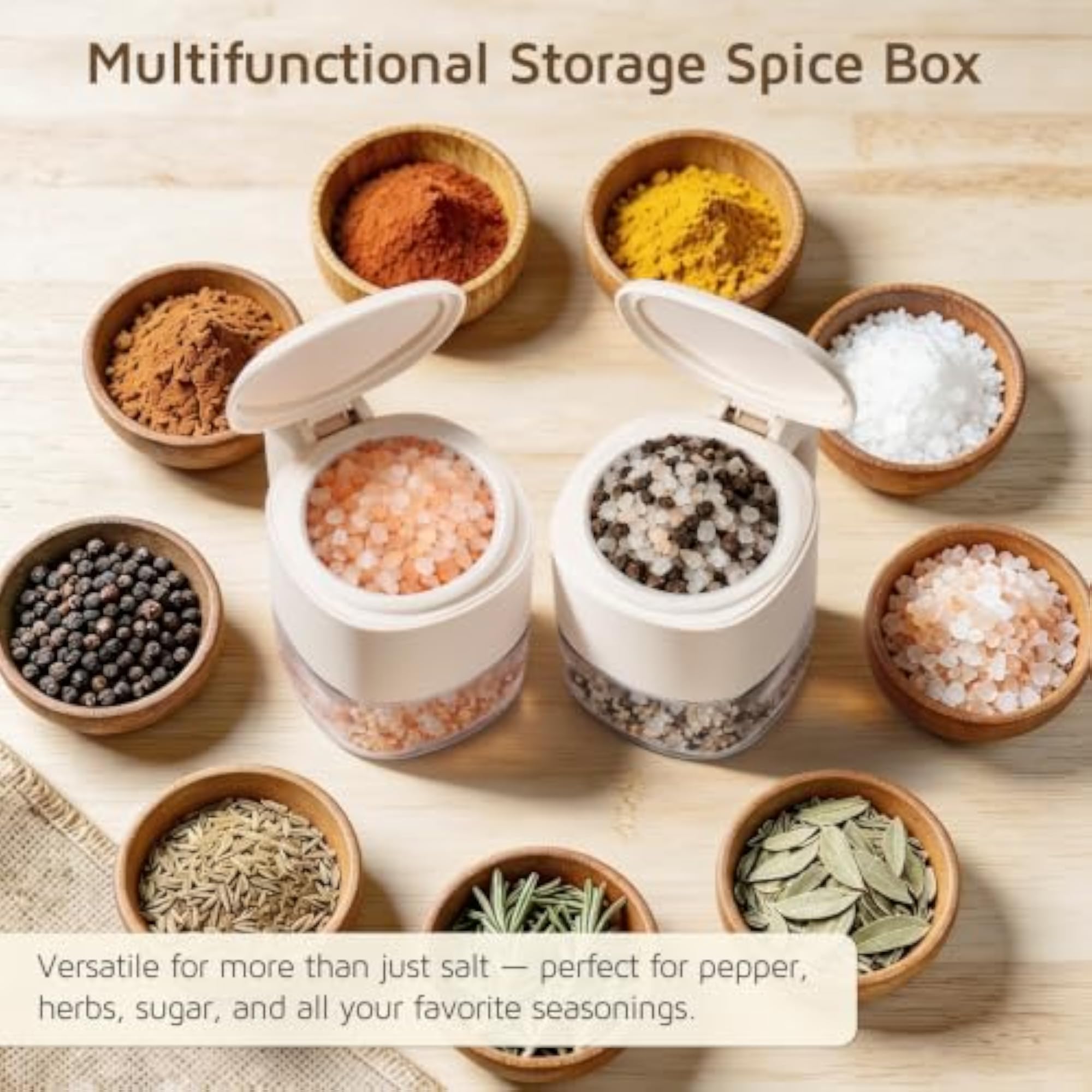 Salt Box Cellar, Spice Bowl Container for Storing Herbs